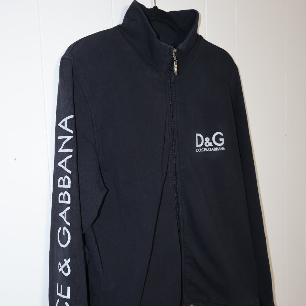 Authentic Dolce & Gabbana Vintage Black Zip Jacket – Designer (Men’s XL)
